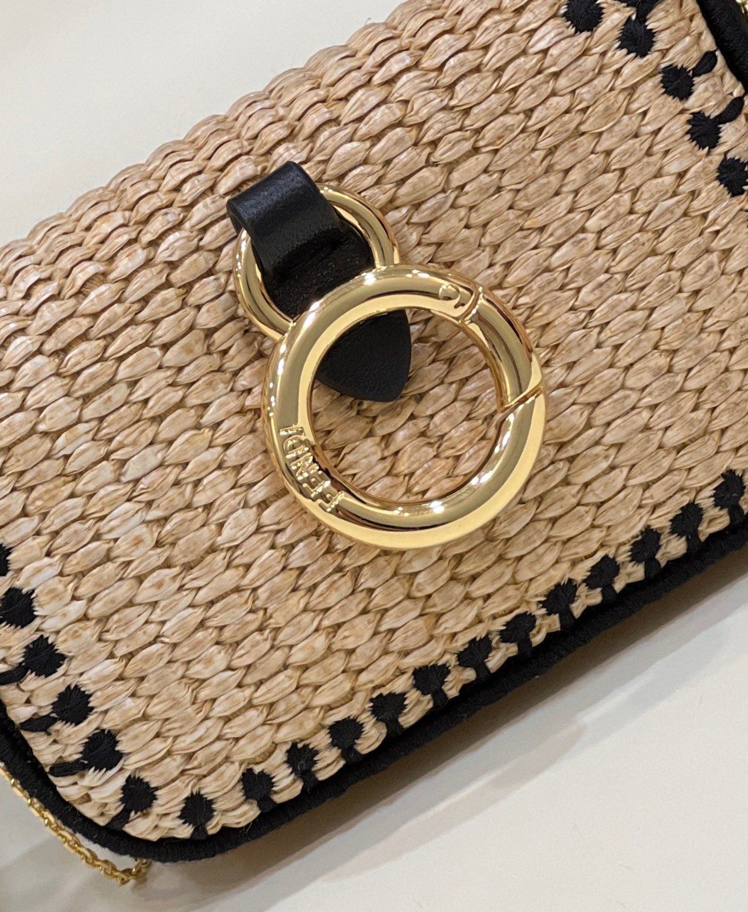 Fendi Nano Baguette Raffia Charm Mini Bag Model no: 8567B