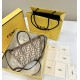 FENDI New Mini Roll, Classic Double F Fabric Logo with Matching Leather Model no: 8655A