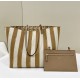 FENDI Roll, Double-Sided Tote, One Side Pequin Stripe Design, One Side Classic FF Pattern Model no: 8661L