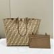 FENDI Roll, Double-Sided Tote, One Side Pequin Stripe Design, One Side Classic FF Pattern Model no: 8661L